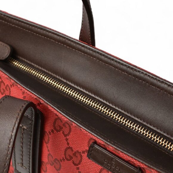 GUCCI Red Coated Canvas Shoulder Bag - Picture 9 of 16